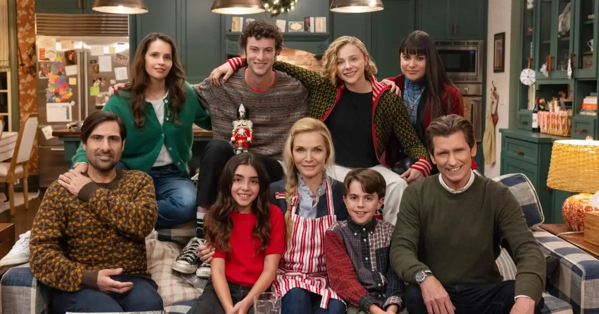 Felicity Jones, Dominic Sessa, Chloe Grace Moretz, Devery Jacobs, bottom, from left: Jason Schwartzman, Rafaella Karnaby, Michelle Pfeiffer, Drake Shehan and Denis Leary in Oh. What. Fun